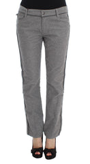 Women's Gray Cotton Straight Fit Casual Pants
