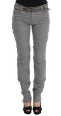 Women's Gray Cotton Slim Fit Casual Bootcut Pants