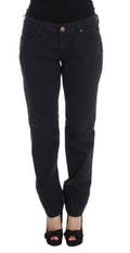 Women's Blue Cotton Blend Casual Fit Pants
