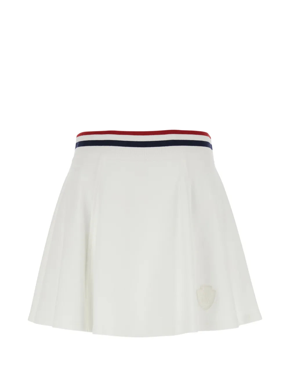 Brunello Cucinelli Striped-Trim A-Line Skirt — White