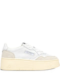 Autry Platform Panelled Sneakers — White