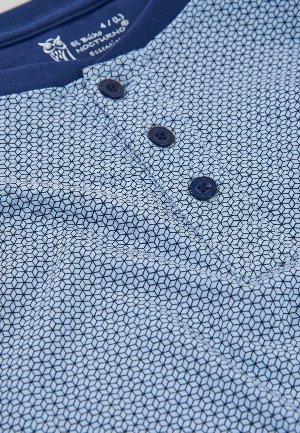 Pijama Hombre Corto Tapeta Algodón Punto Estampado - Azul 3311_39
