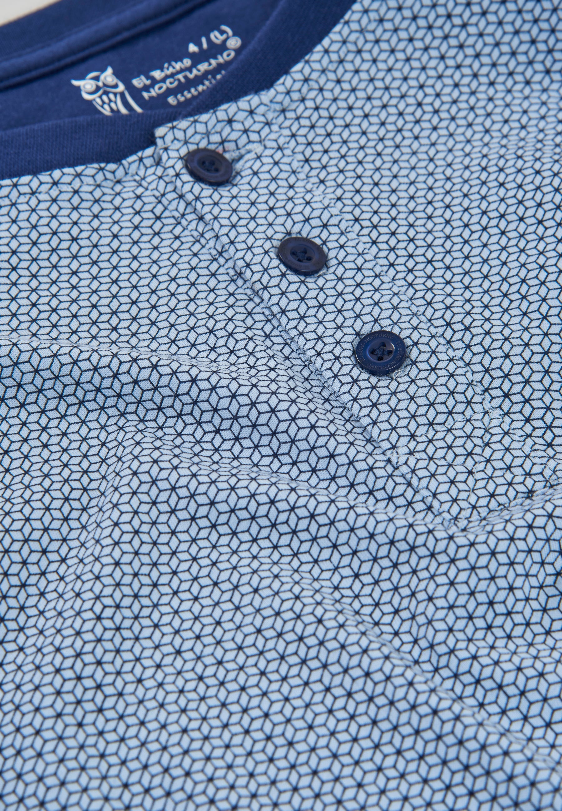 Pijama Hombre Corto Tapeta Algodón Punto Estampado - Azul 3311_39