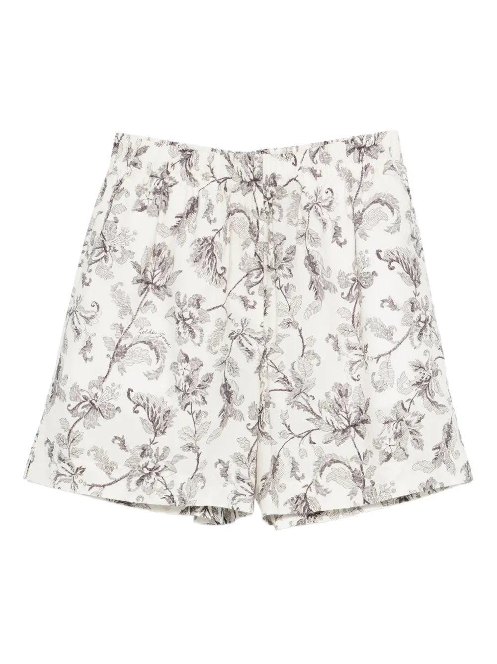 Golden Goose Floral-Print Shorts — off-white