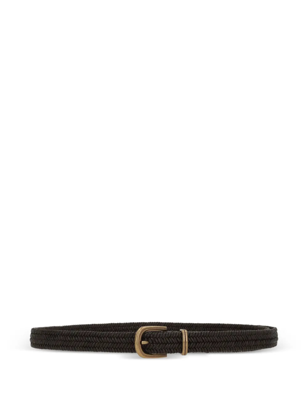 Brunello Cucinelli Braided Leather Belt — Brown