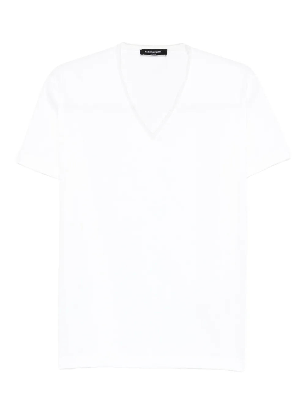 Fabiana Filippi V-Neck Cotton T-Shirt — White