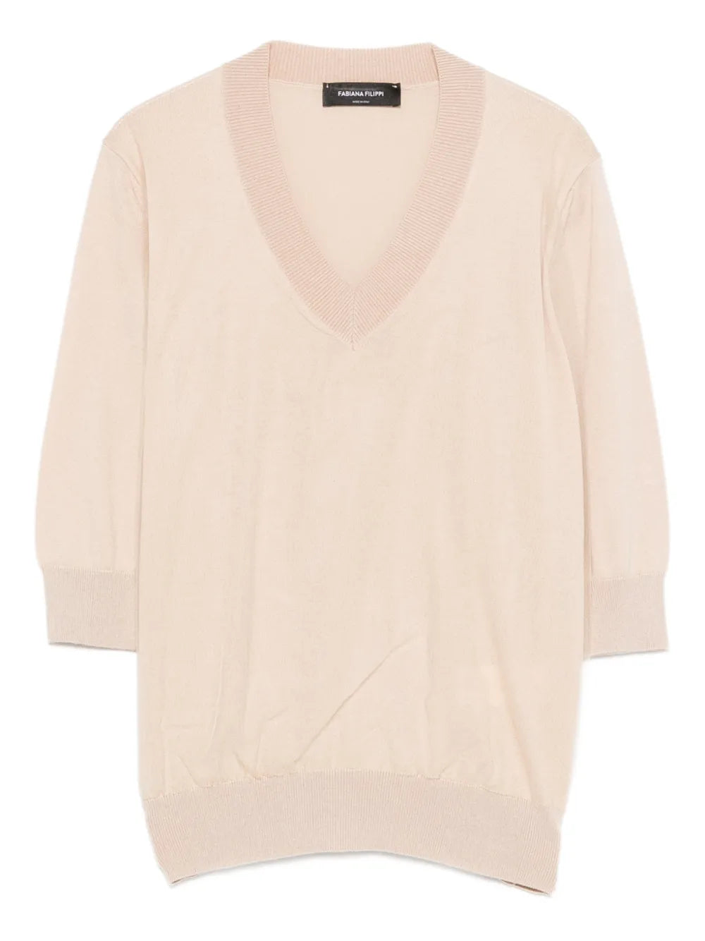 Fabiana Filippi V-Neck Sweater — Beige