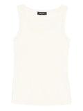 Fabiana Filippi Scoop-Neck Ribbed Cotton Tank Top — Off-White