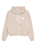 Brunello Cucinelli Logo-Patch Hoodie — Beige