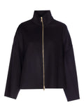 Fabiana Filippi Merino Wool High-Neck Jacket — Black