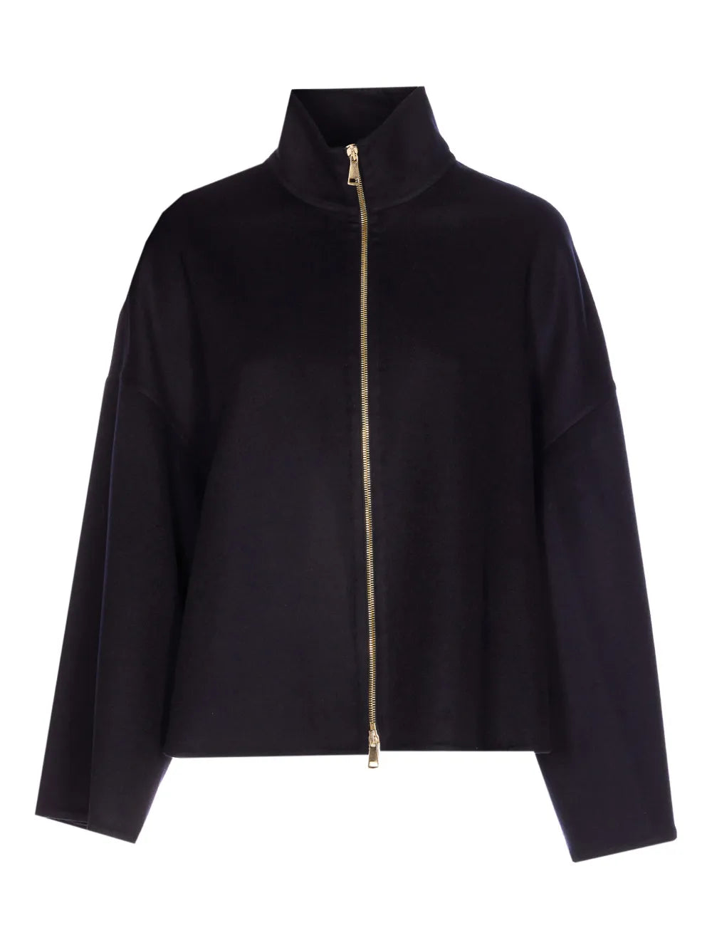 Fabiana Filippi Merino Wool High-Neck Jacket — Black