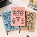 Cuaderno A5 de cuero personalizado con nombres de personajes de dibujos animados de líneas lindas para el Día de la Madre Regalo de cumpleaños para la abuela Mamá