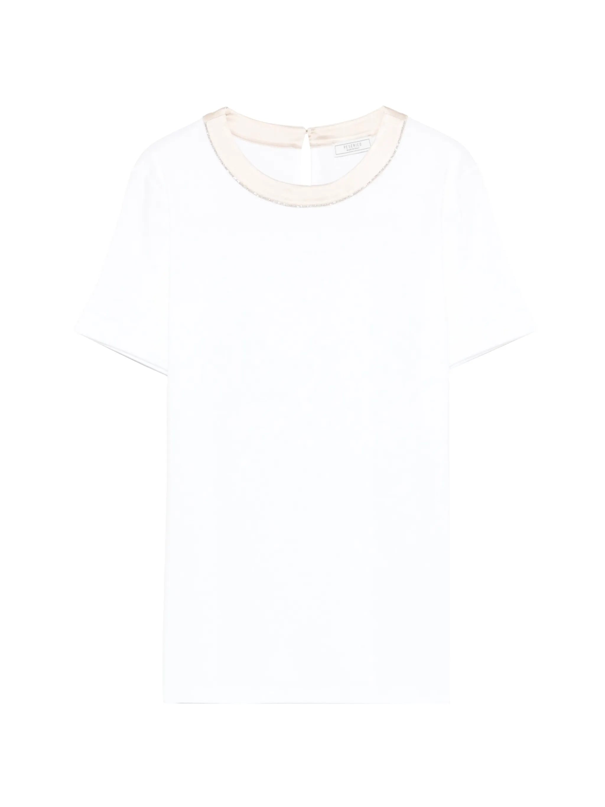 Peserico Trim-Detail Crew Neck T-Shirt — White