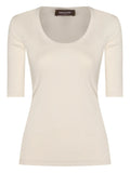 Fabiana Filippi Scoop-Neck Cotton T-Shirt — cream