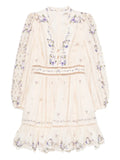 Zimmermann Floral Embroidered Dress — Cream