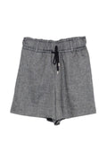 Eleventy Drawstring Linen Shorts — Gray