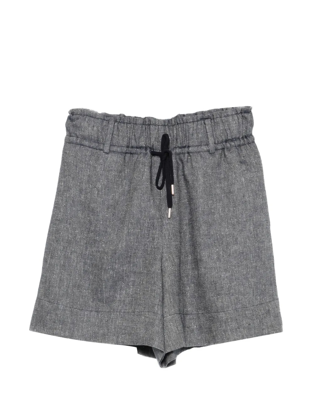 Eleventy Drawstring Linen Shorts — Gray