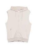 Eleventy Hooded Zip-Up Vest — Sand Beige