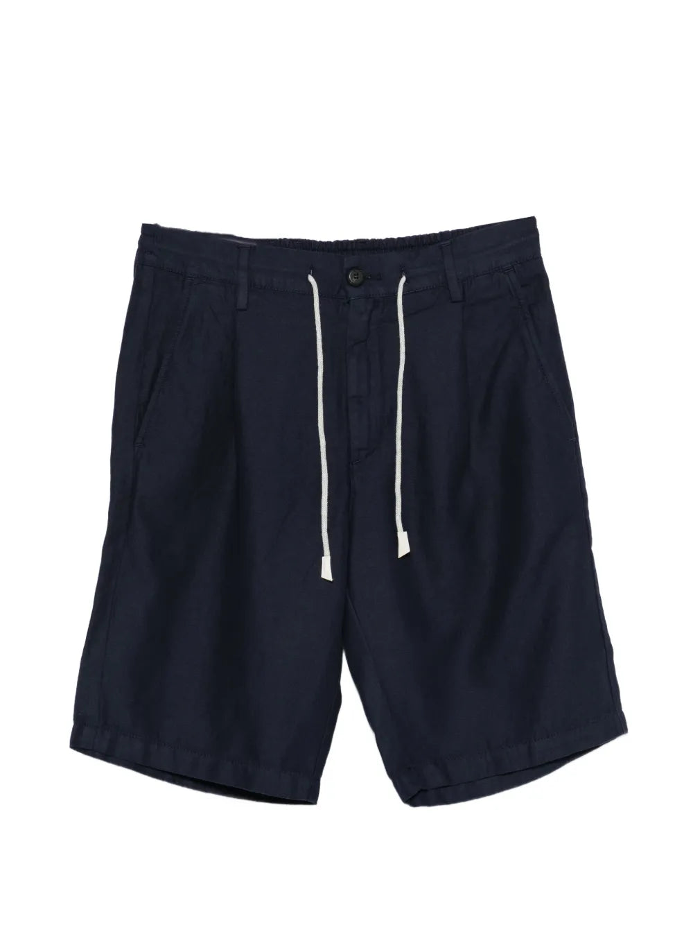 Eleventy Drawstring Pleated Shorts — Navy