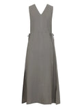 Peserico Linen V-Neck Midi Dress — gray