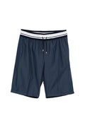 Panicale Striped-Detail Drawstring Shorts — Navy