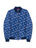 Kiton Logo-Print Jacket — Navy