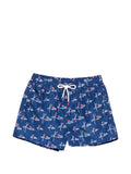 Kiton Logo-Print Swim Shorts — Navy