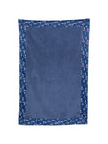 Kiton Logo-Print Border Beach Towel — Blue