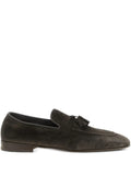 Brunello Cucinelli Tassel-Detail Suede Loafer — Grey