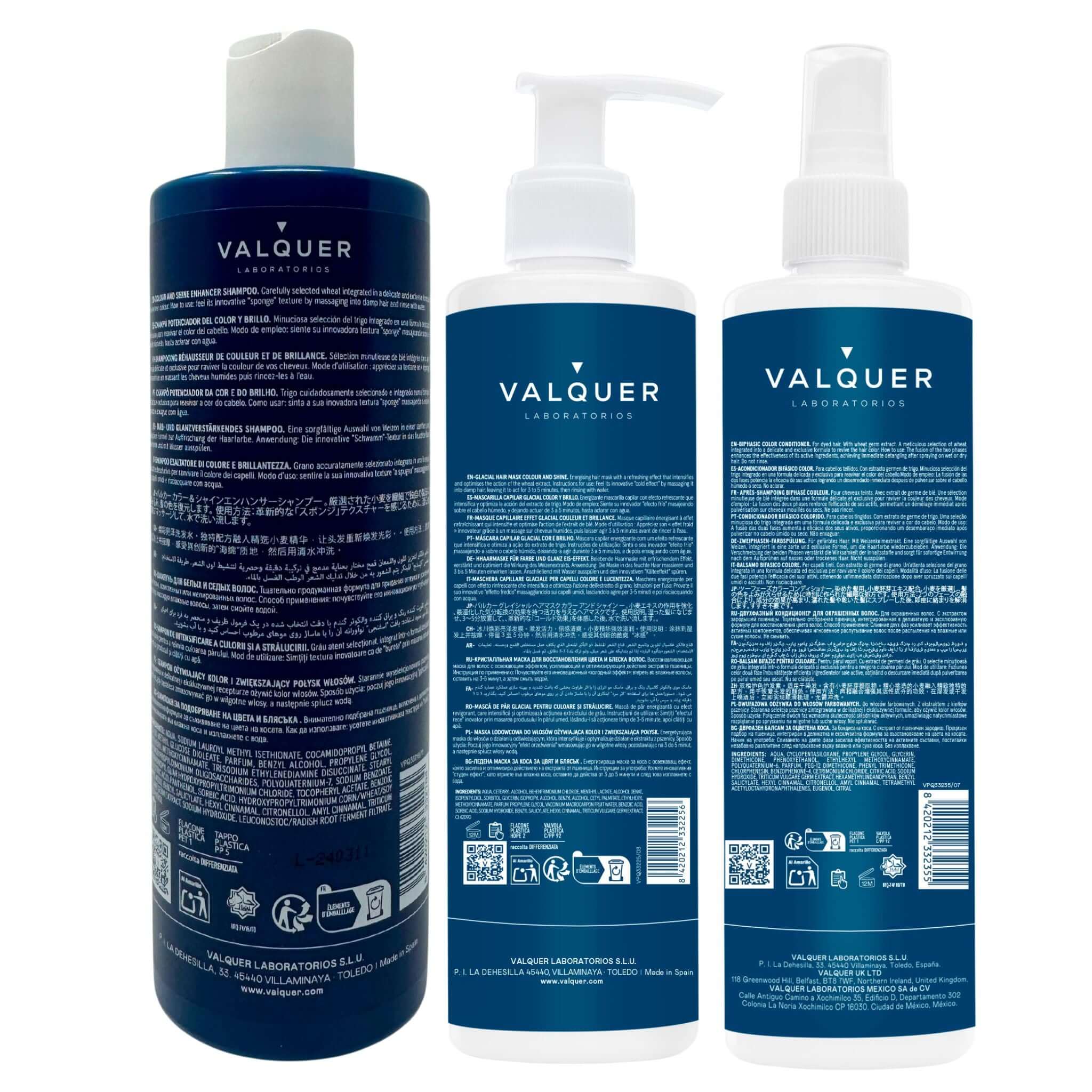 Pack Potenciador color y brillo para Cabellos Teñidos - Champú, Mascarilla y Acondicionador Bifásico - 1000 ml