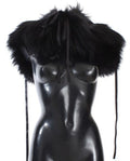 Women's Black Fox Fur Shoulder Wrap Cover Collar Scarf Argentata