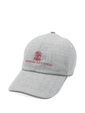 Brunello Cucinelli Embroidered-Logo Baseball Cap — Grey