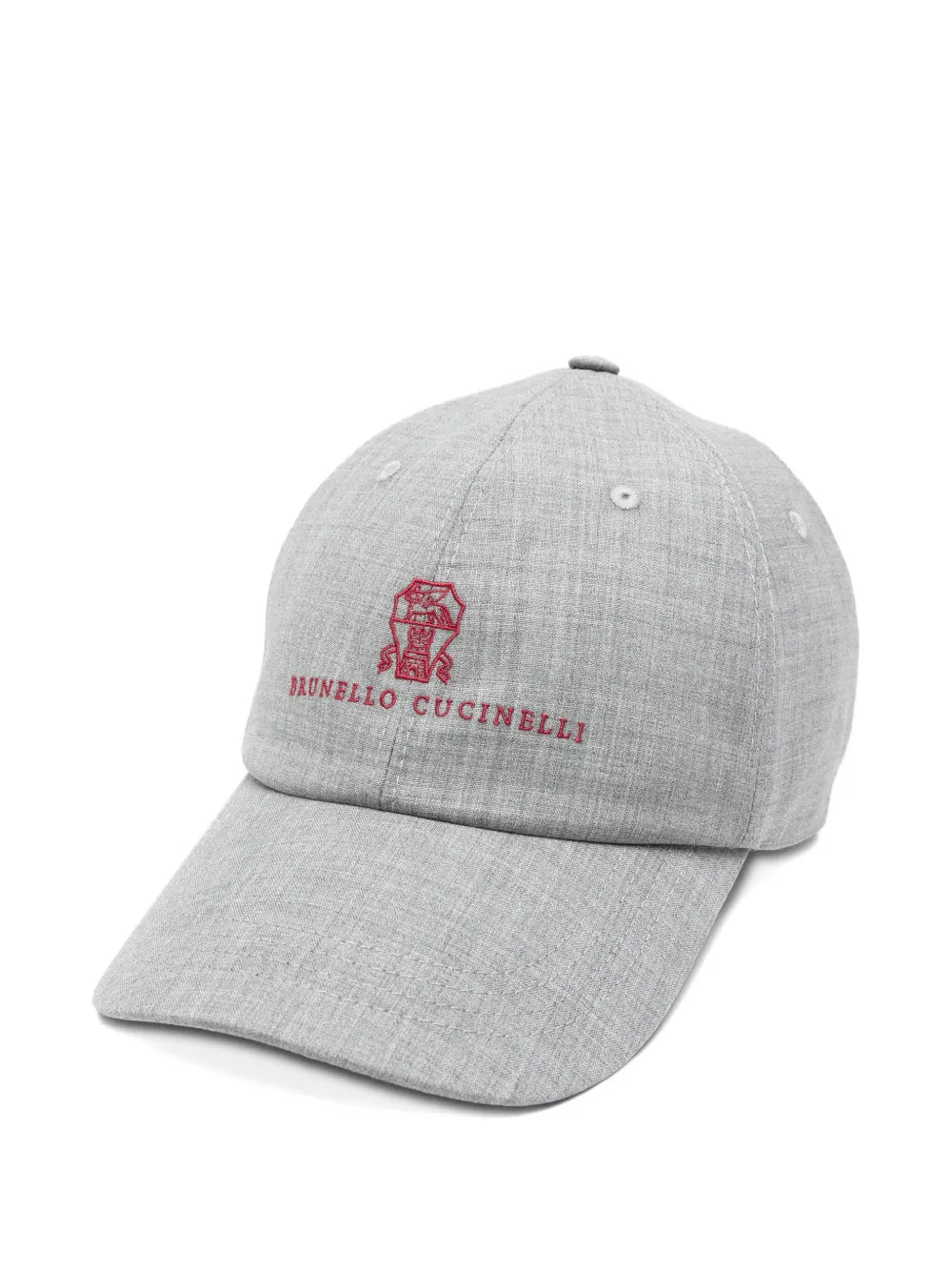 Brunello Cucinelli Embroidered-Logo Baseball Cap — Grey