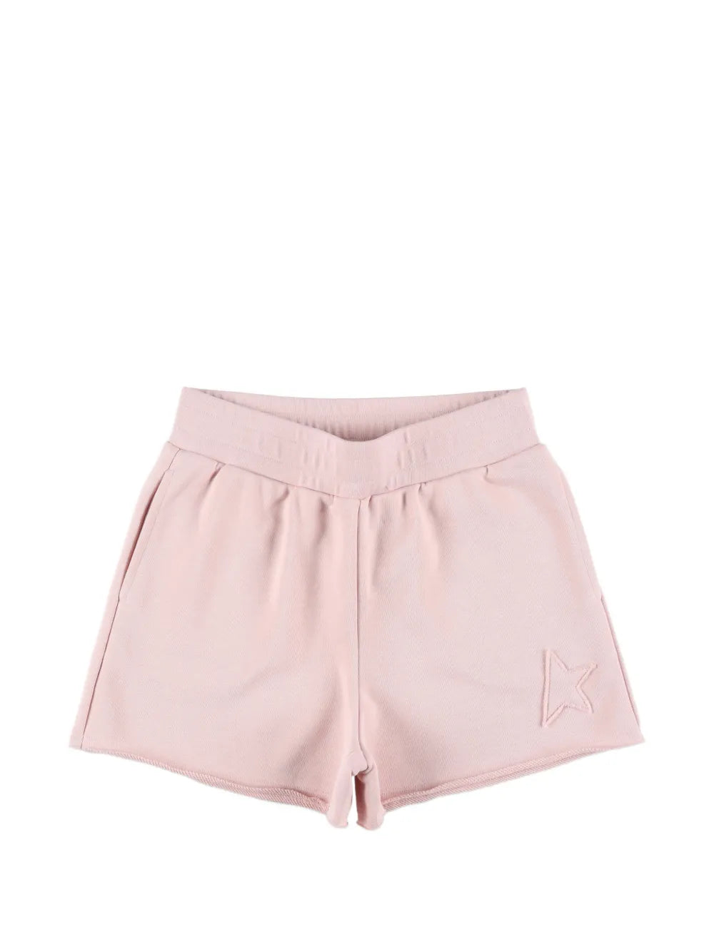 Golden Goose Star-Embroidered Fleece Shorts — Pink