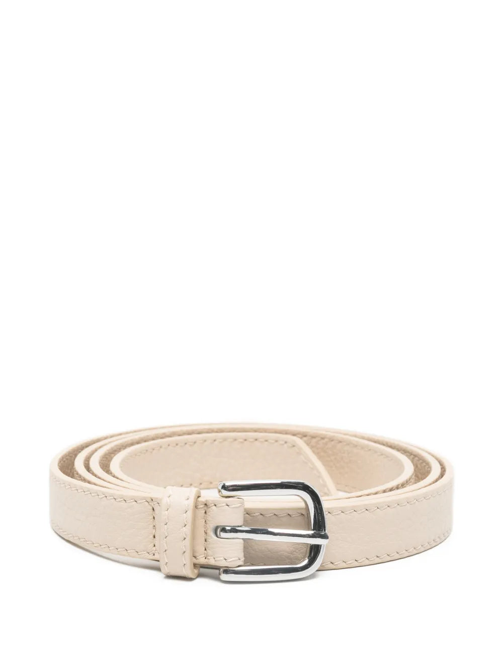 Eleventy Metal-Buckle Leather Belt — Beige