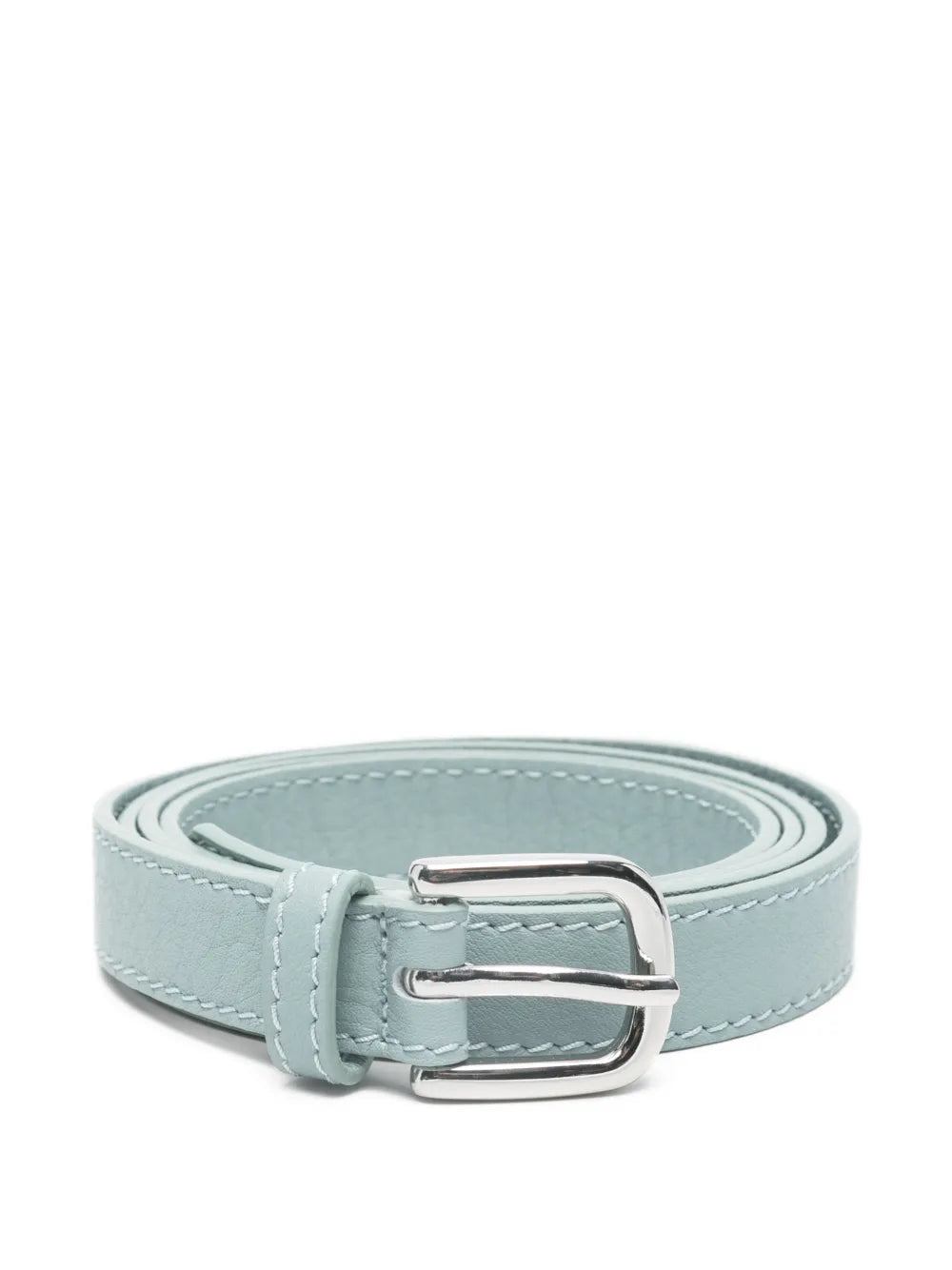 Eleventy Leather Metal-Buckle Belt — Blue