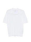 Eleventy Cotton-Linen Knit Polo — White