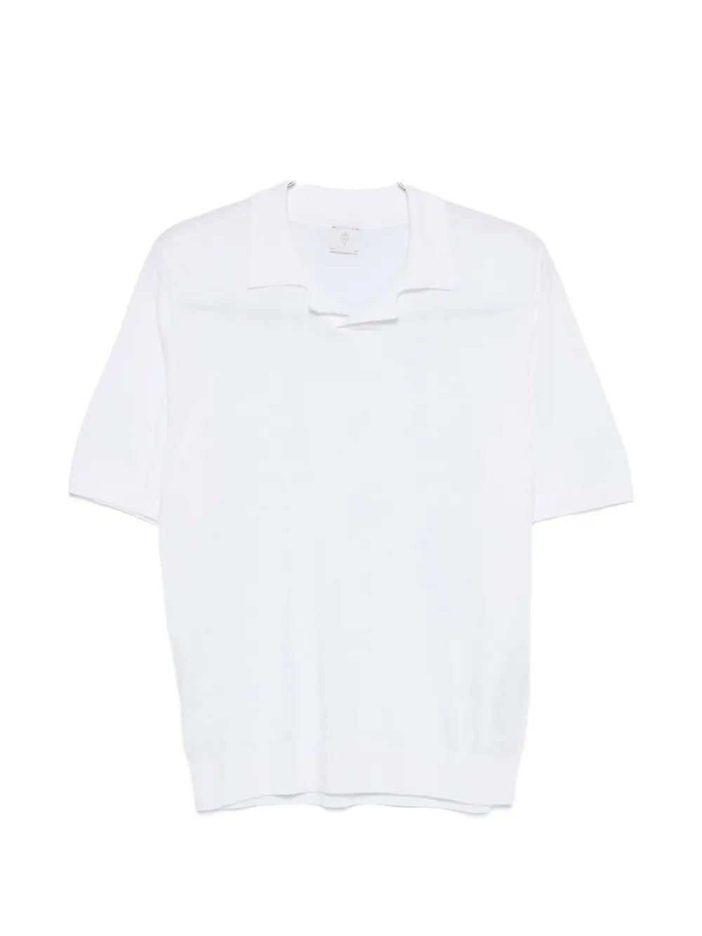 Eleventy Cotton-Linen Knit Polo — White
