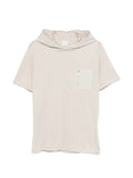 Eleventy Hooded Zip-Pocket Hoodie — Taupe
