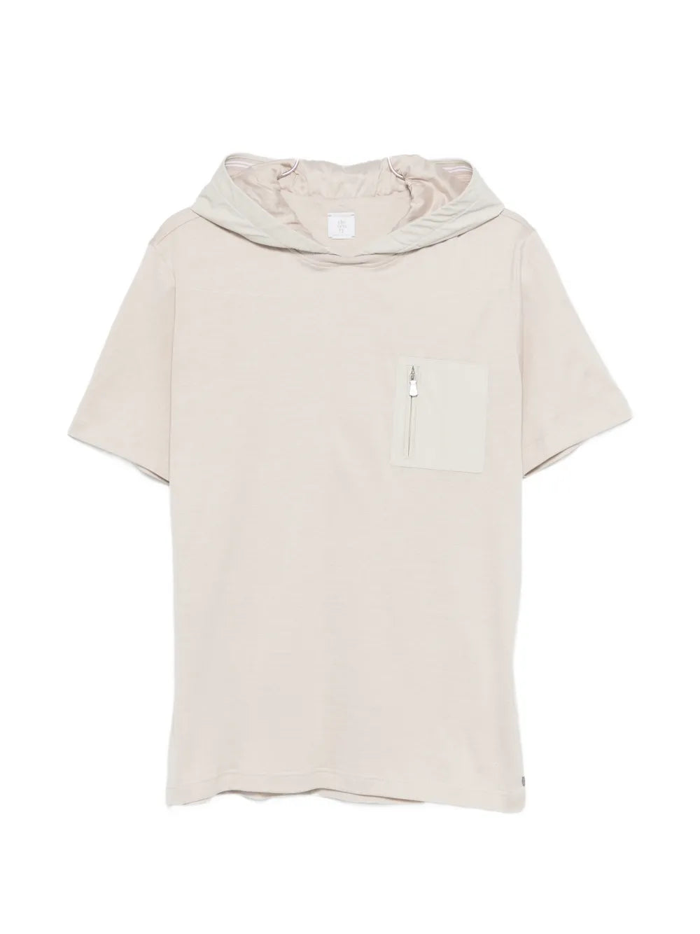 Eleventy Hooded Zip-Pocket Hoodie — Taupe