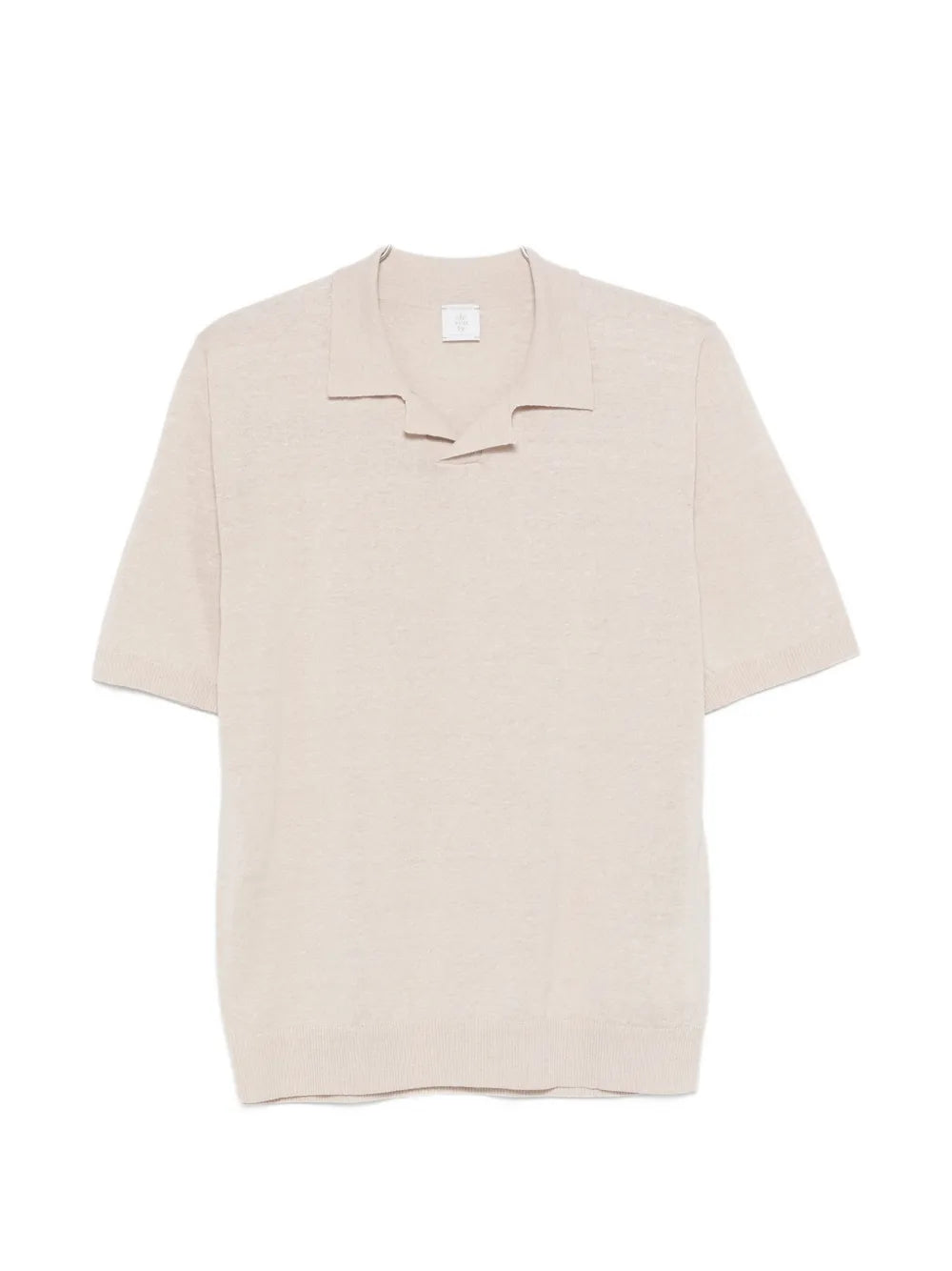 Eleventy Cotton-Linen Knit Polo — Beige