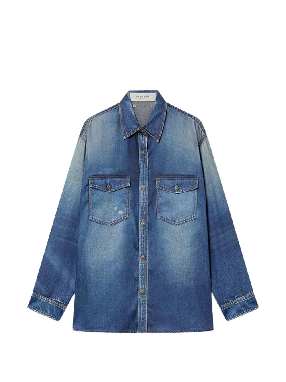 Golden Goose Chest Pocket Denim Shirt — Blue