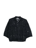 Brunello Cucinelli Open-Knit V-Neck Sweater — Black