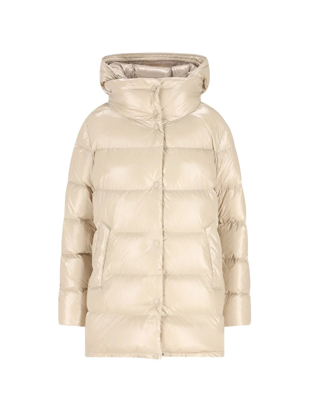 Herno Hooded Padded Down Jacket — Cream