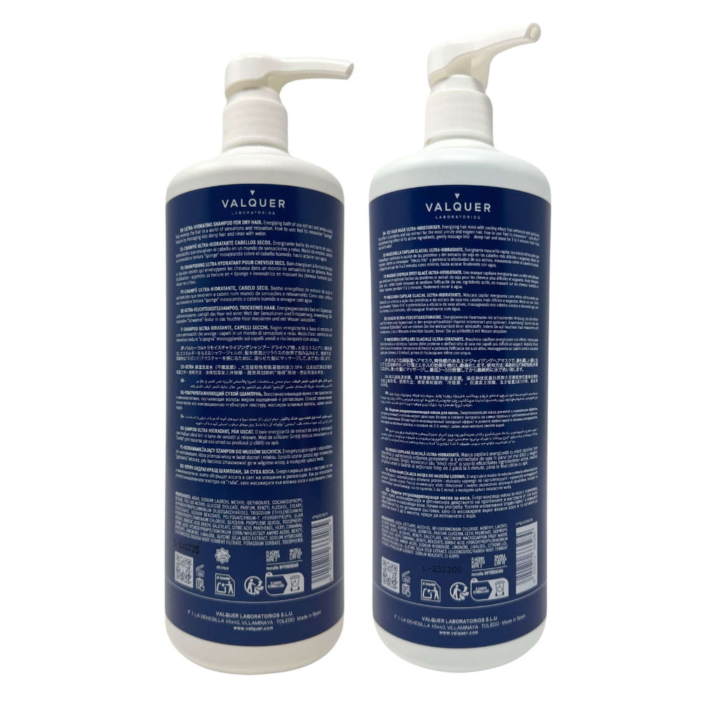 Pack Ultrahidratante Champú y Mascarilla efecto frío para Cabellos Secos - 1000 ml + 975 ml