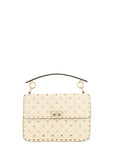 Valentino Garavani Rockstud Spike Shoulder Bag — Beige