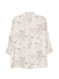 Peserico Floral-Print Shirt — Cream
