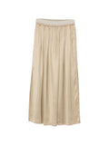 Peserico Elasticated Waistband with Side Slit Skirt — Beige