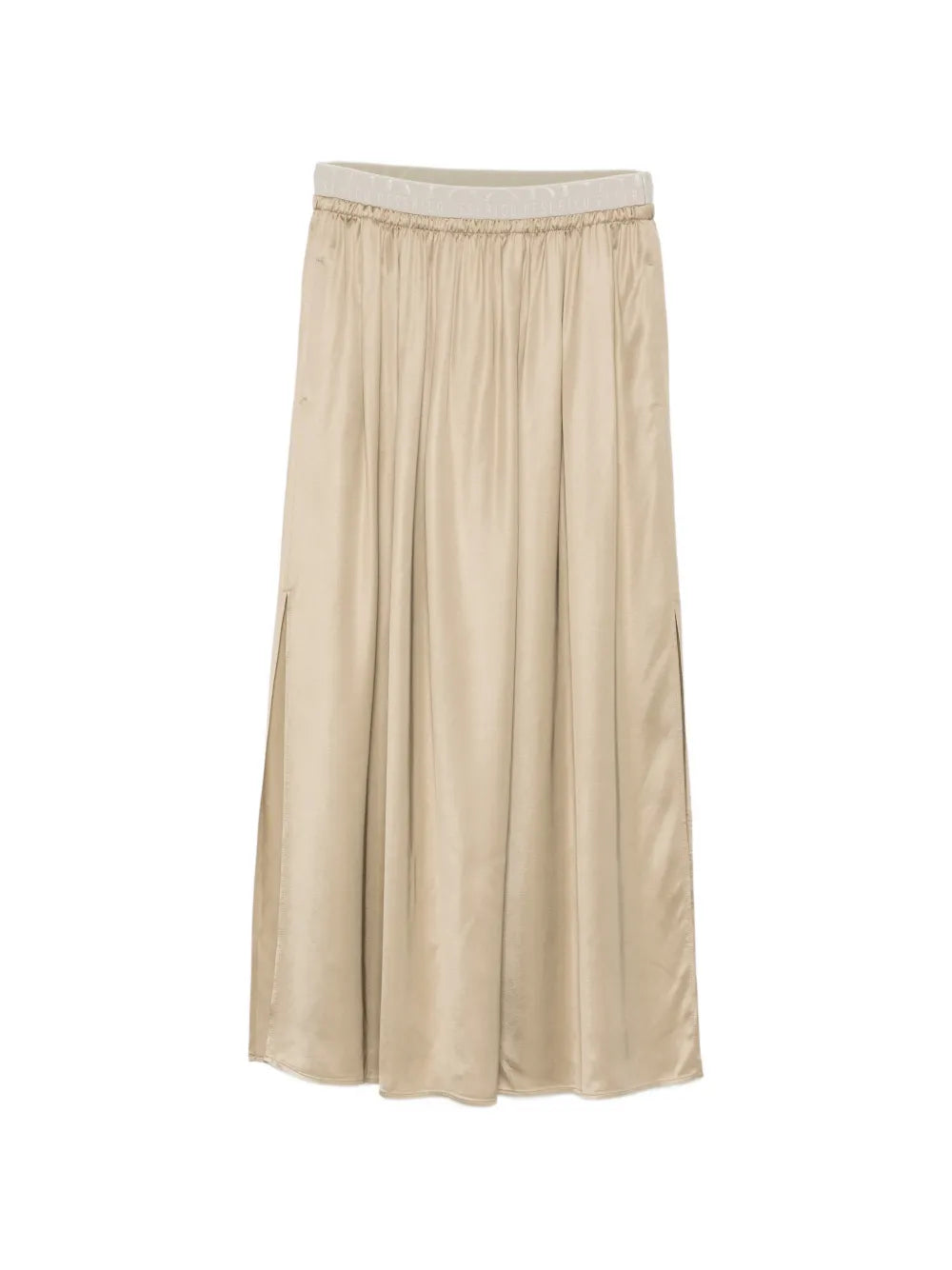 Peserico Elasticated Waistband with Side Slit Skirt — Beige