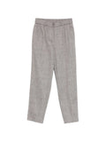 Peserico Linen-Wool Blend Trousers — grey